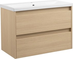 Zestaw do Łazienki 80cm Szafka z Umywalką Ryflowane Fronty Aria