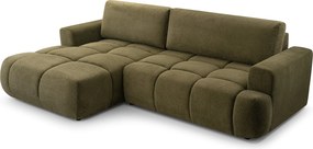 Masseno Narożnik VASTO z funkcją spania i pojemnikiem na pościel Narozniki L, Rozkładana sofa - Zielony, VINCI 75