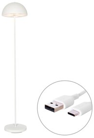 Zewnetrzna Lampa podłogowa zewnętrzna biała ładowana akumulatorowo 3-stopniowa regulacja jasności - Keira Nowoczesny Oswietlenie zewnetrzne