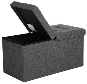 Stołek z uchylną pokrywą OTTOMAN 76x38 cm, ciemnoszary
