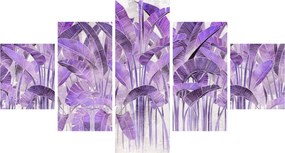 Obraz - Fioletowe liście w gipsie (125x70 cm)