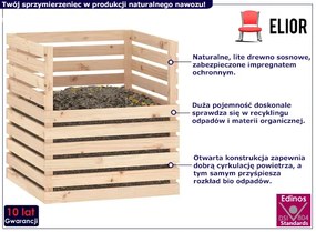 Kompostownik ogrodowy z drewna sosnowego - Brokim