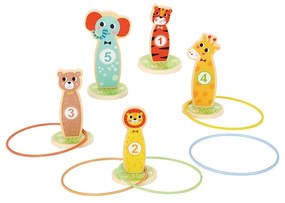 Tooky toy drewniana gra zręcznościowa rzut do celu zwierzątka 15 el.