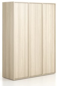 Szafka FRAME, 3 przedziały, 1299 x 450 x 1735 mm, PUSH-lock, dąb naturalny