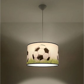 Lampy wiszące nowoczesny Calcio c, PVC - 1 źródło światła 3000K - L.40 x H.82 cm - biały/czarny/zielony