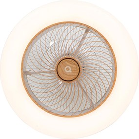 Drewniany wentylator sufitowy z LED i pilotem - Clima