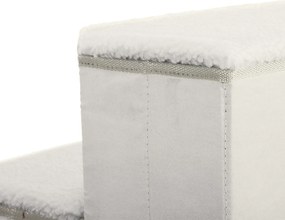 PawHut Schody dla Zwierząt Schodki Składane z Schowkiem MDF Biały 40x54x48 cm | Aosom PL