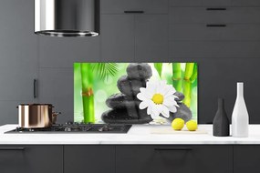 Panel Szklany Nieoczekiwany Duet: Bambus i Stokrotka