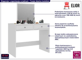 Biała klasyczna toaletka z lustrem Darius 3X