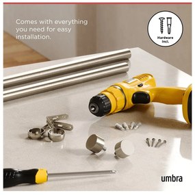 Regulowany karnisz ze stali nierdzewnej 91 - 168 cm Cappa – Umbra