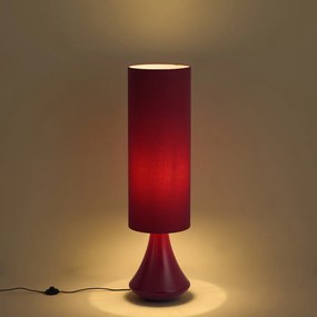 Lampa podłogowa retro fioletowa z abażurem z tkaniny - Mina