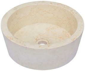 Kremowa marmurowa umywalka nablatowa - Belis