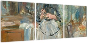 Obraz - Berthe Morisoti, In the Dining Room, reprodukcje (z zegarem) (90x30 cm)