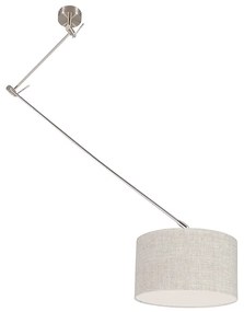Stalowa lampa wisząca z kloszem 35 cm szara regulowana - Blitz Nowoczesny Oswietlenie wewnetrzne