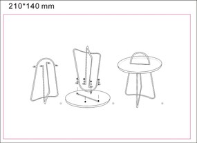 Metalowy stolik GRENT, Ø 45 cm