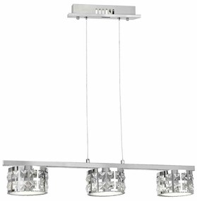 LAMPA WISZĄCA SREBRNA, Z KRYSZTAŁAMI ALEX 3X5W LED