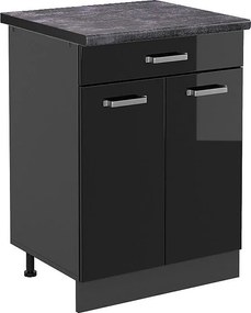 Szafka dolna do kuchni czarny wysoki połysk 60x60x81.6 r-line