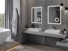 Mexen Kala lustro łazienkowe podświetlane z lusterkiem kosmetycznym 60 x 80 cm, LED 6000K, antypara - 9820-060-080-611-00