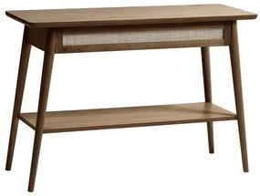 Brązowa konsola z blatem w dekorze dębu 40x110 cm Barrali – Unique Furniture