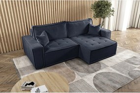 Narożnik z funkcją spania w kształcie L Bohoo, tkanina Raven, Grafitowy, Prawy