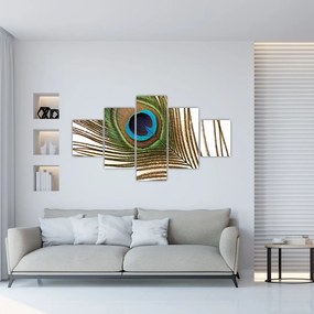 Obraz pawich piór (125x70 cm)