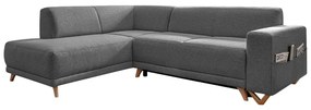 Szary rozkładany/ze schowkiem narożnik (lewostronny/w kształcie litery L) Classy Sophie – Miuform