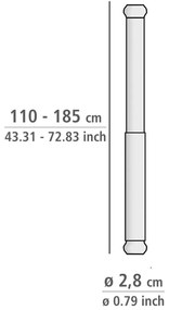 Drążek teleskopowy w kolorze srebra do łazienki Wenko Luz, dł. 110-185 cm