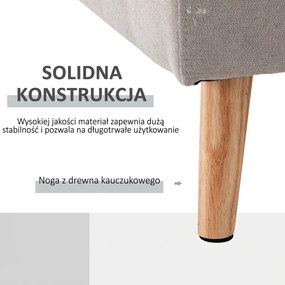 HOMCOM Sofa narożna 3-osobowa, w wyglądzie lnu, Chaiselongue odwracalne, 193x136x85 cm, Jasnoszary | Aosom PL