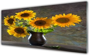 Panel Kuchenny Słoneczniki W Szklanym Wazonie