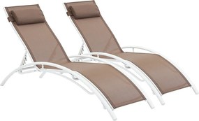 Leżanka aluminiowa "Beauty" - Phoenix - Szarobrązowy - Zestaw 2 szt.