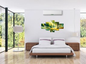 Obraz - Wieś w żółto-zielonym (125x70 cm)