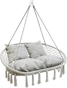 Dwuosobowa huśtawka ogrodowa - bocianie gniazdo Nestio HC-2502-LG, kolor jasny szary