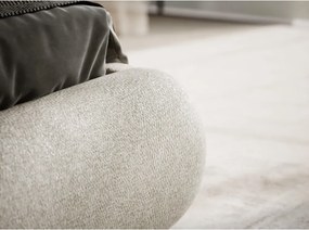 Beżowe tapicerowane łóżko dwuosobowe ze schowkiem ze stelażem 160x200 cm Maumere – Maison de Rêve