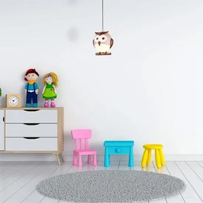 Wisząca lampa dziecięca w kształcie sowy - N45-Mersa