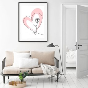 Plakat - Heart & Rose (A4)