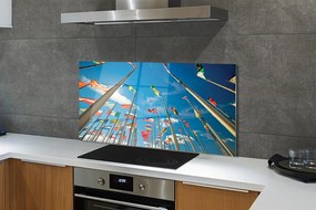 Szklany Panel Różne Flagi Narodowe