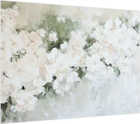 Obraz - Abstrakcja białych kwiatów (70x50 cm)