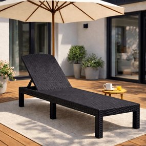 Fotel Ogrodowy Leżak ARIZONA Technorattan Czarny