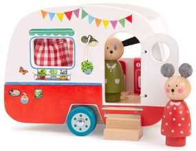 Drewniane auto zabawkowe La Grande Famille Caravan – Moulin Roty