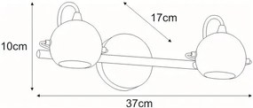 Biały podwójny kinkiet nad lustro - 3X S985 Z2-P14