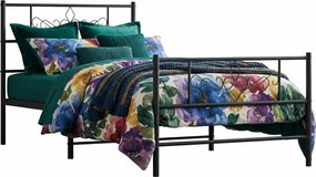 Czarne metalowe łózko rustykalne 100x200cm L1-N97