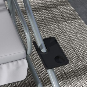 Outsunny huśtawka ogrodowa 3 osobowa 2 w 1, 200cm, do 340kg, stal, szary | Aosom PL