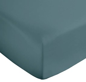 Zielononiebieskie prześcieradło z satyny bawełnianej z gumką 150x200 cm Cotton Sateen – Bianca