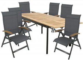 CONCEPT YELMO FSC 6+1 - zestaw sof ogrodowych (aluminium/dąb)