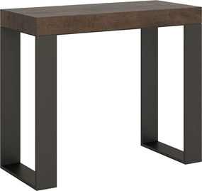 Konsola rozkładana 90x40/300 cm Tecno Orzech rama w kolorze Antracytu