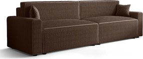 Brązowa rozkładana sofa tapicerowana M0-N55