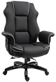 Vinsetto Ergonomiczne krzesło biurowe obrotowe z funkcją pochylania czarne wygodne | Aosom PL