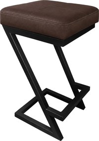 Hoker ZETA krzesło barowe Loft podstawa metalowa : Kolor Stelaża - Czarny , Kolor tkaniny - EKO-SKÓRA - 2D, Typ tkaniny - Eko-skóra