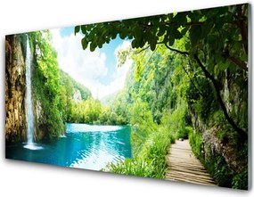 Panel Kuchenny Wodospad Wpadający Do Jeziora