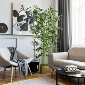 HOMCOM Sztuczny bambus 180 cm roślina dekoracyjna realistyczny wygląd łatwa pielęgnacja do domu zielony | Aosom PL